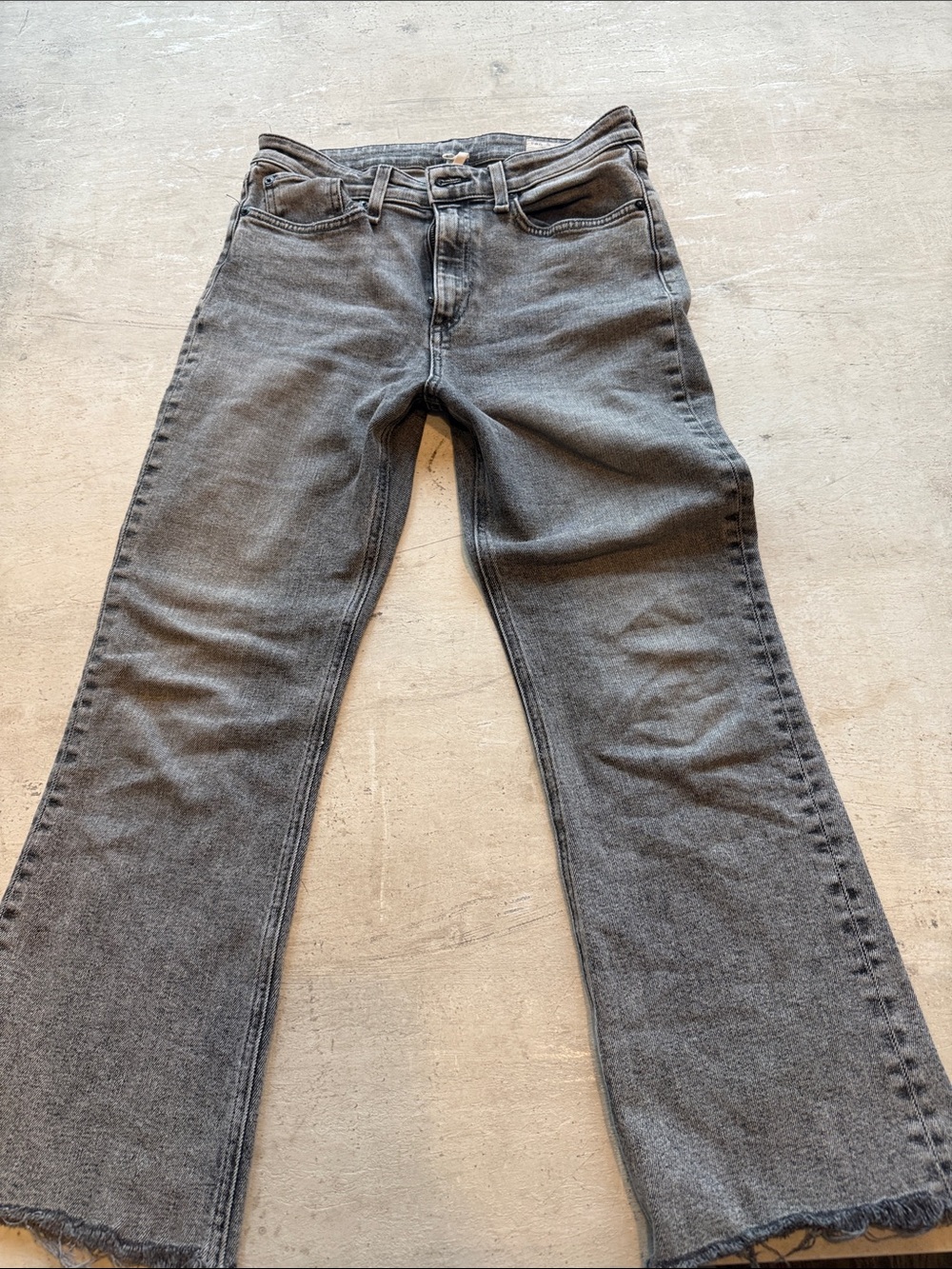 rag & bone Faded Gray Flare Jeans